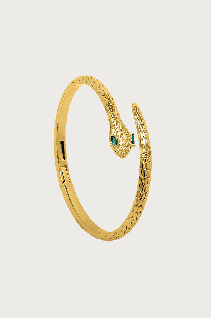 Serpent Sparkle Hinged Cuff
