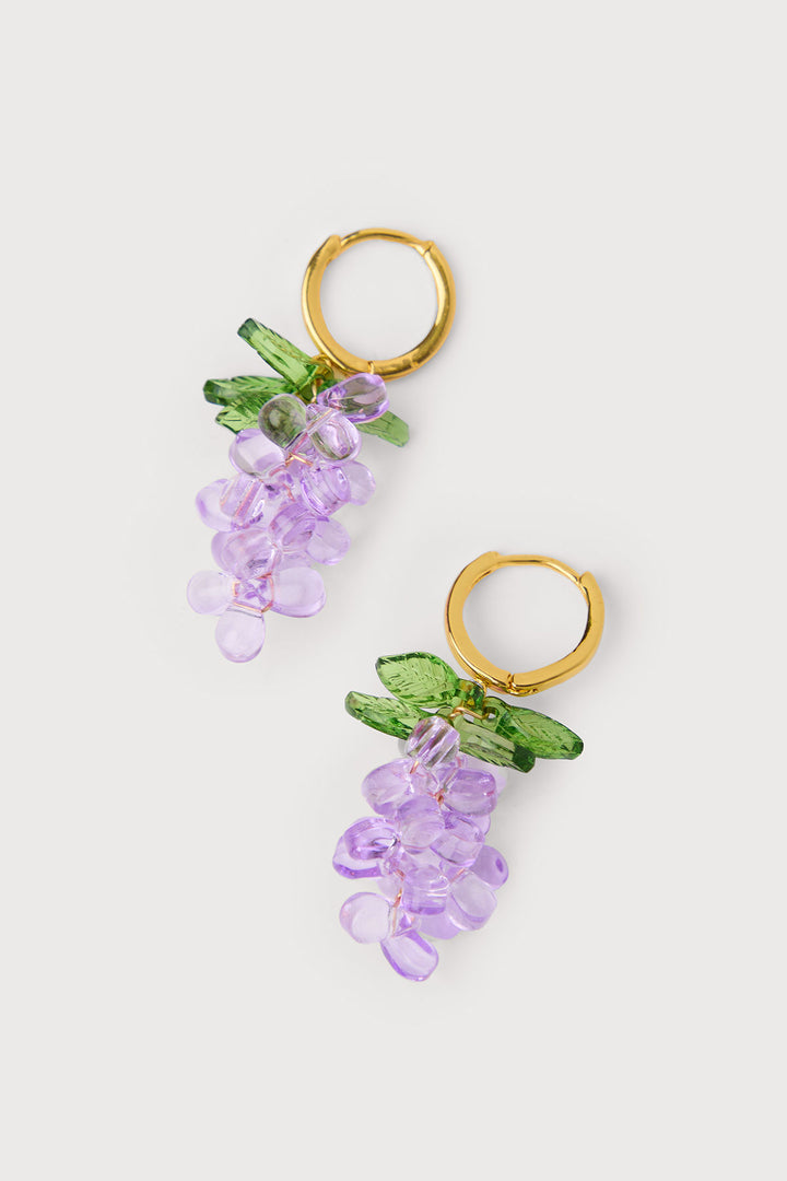 Grape Cluster Huggie Earrings