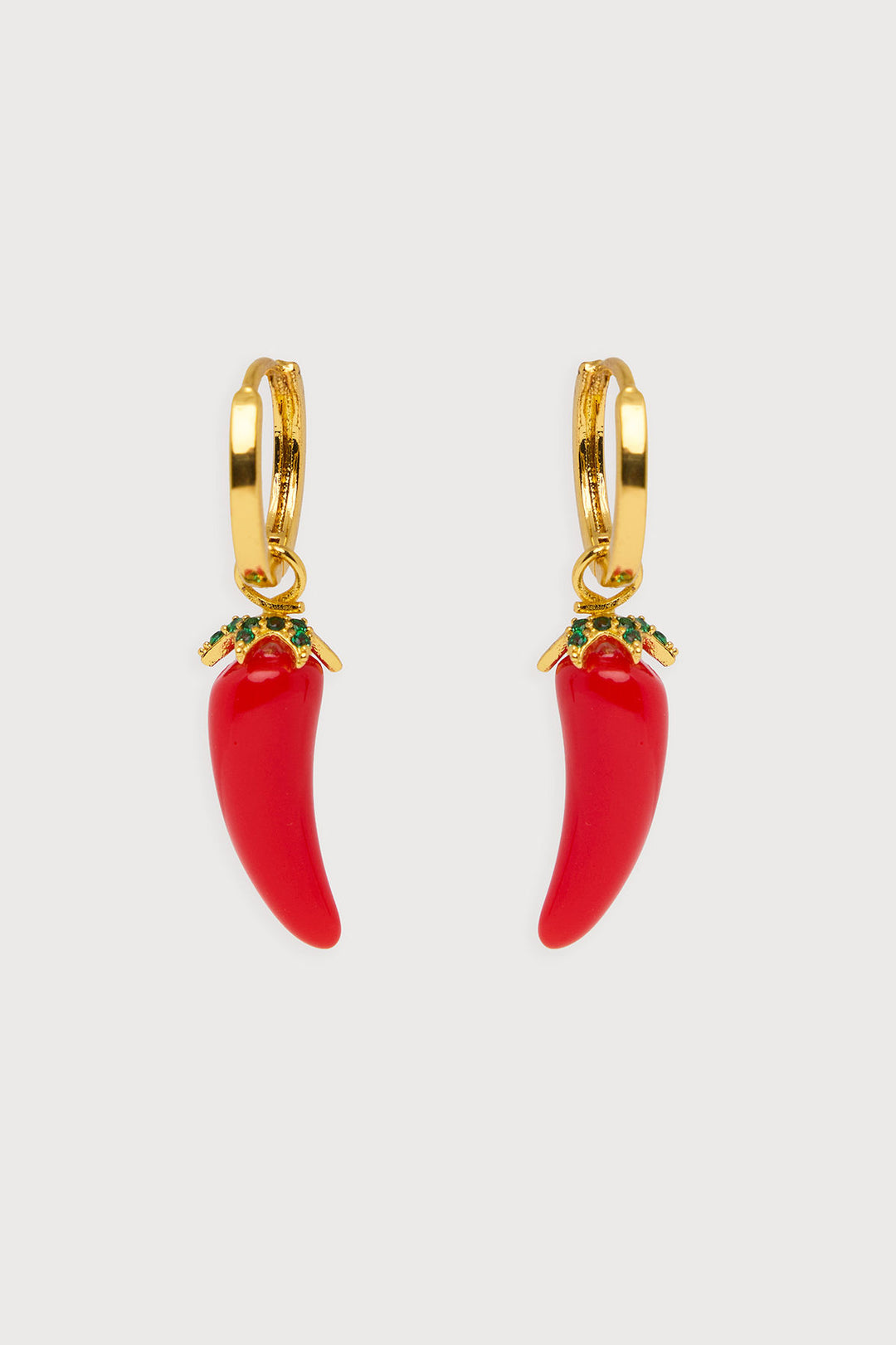 Chile Pepper Huggie Charm Earring - Red