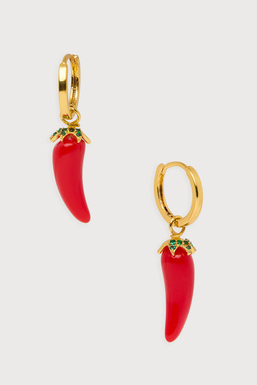 Chile Pepper Huggie Charm Earring - Red