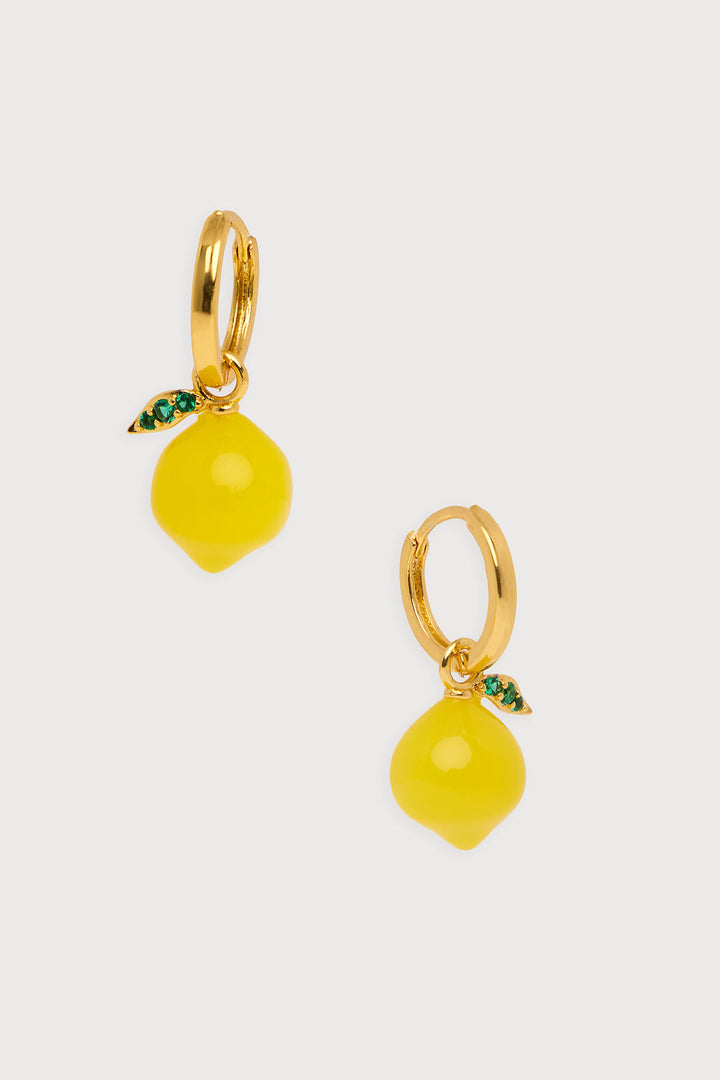 Lemon Huggie Charm Earrings