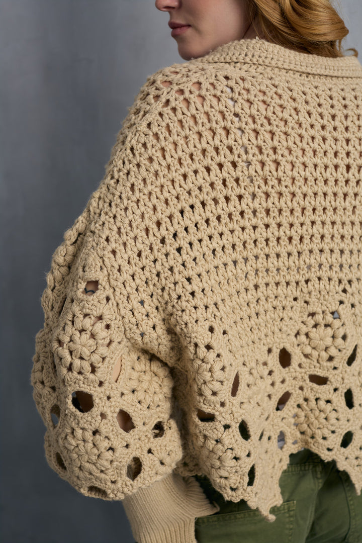 Floral Crochet Pullover Sweater