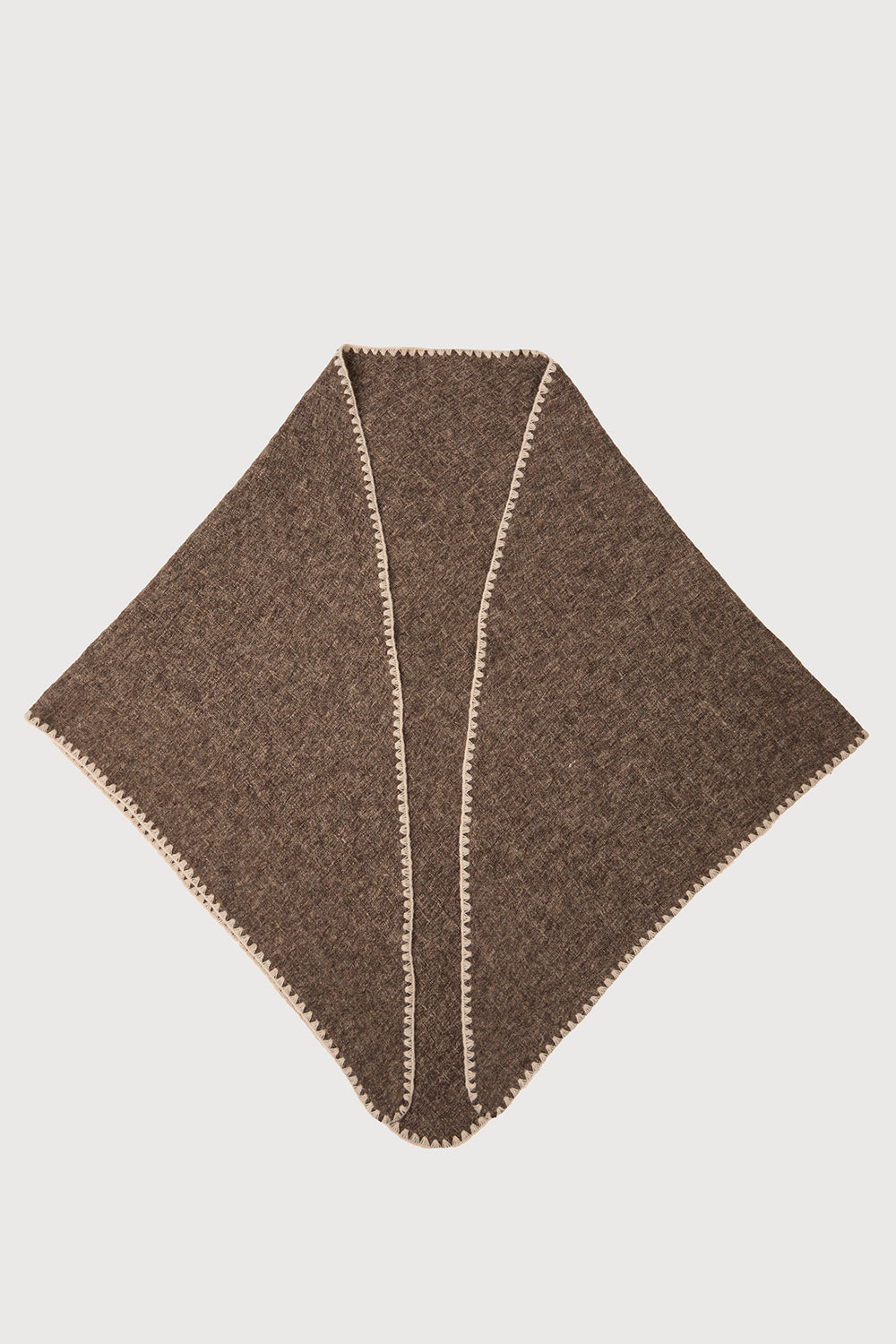 Knitted Triangle Shawl Wrap - Coffee