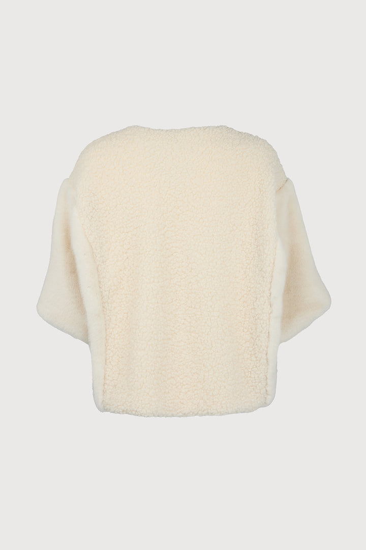 Fur Tie Front Short Kimono