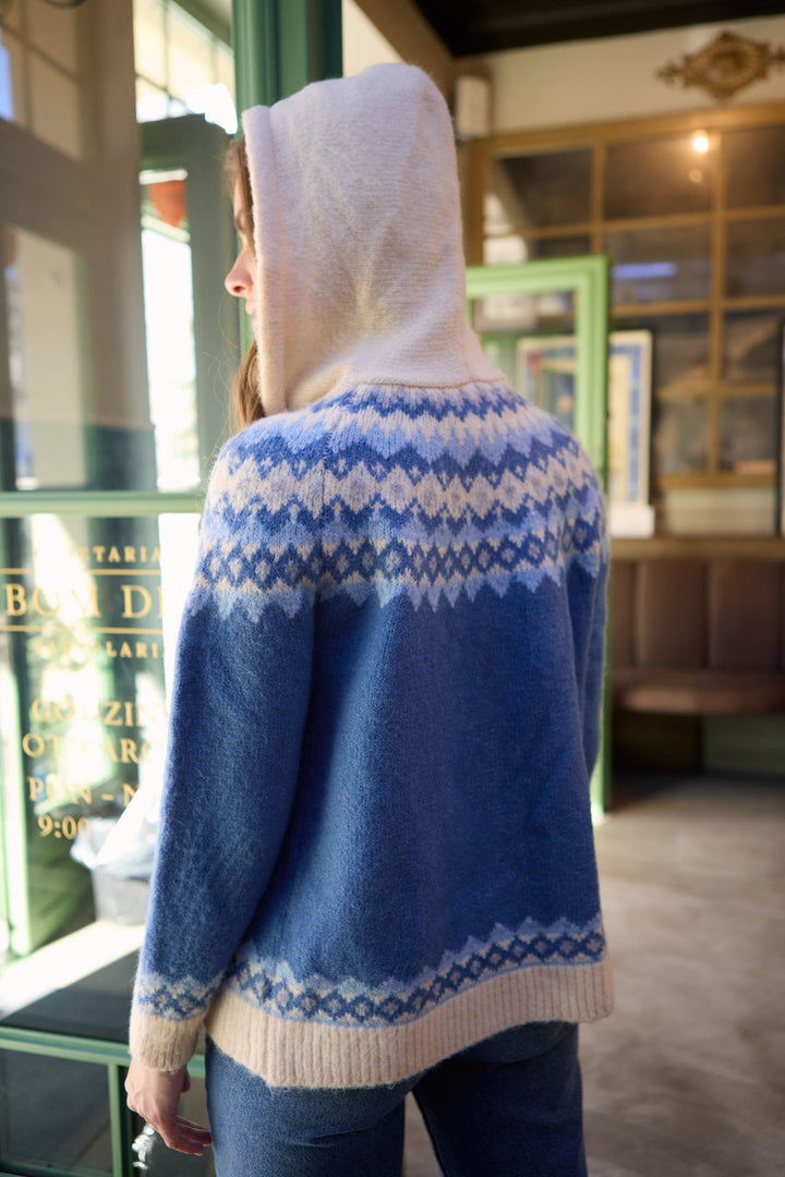 Faire Isle Knit Hooded Cardiga