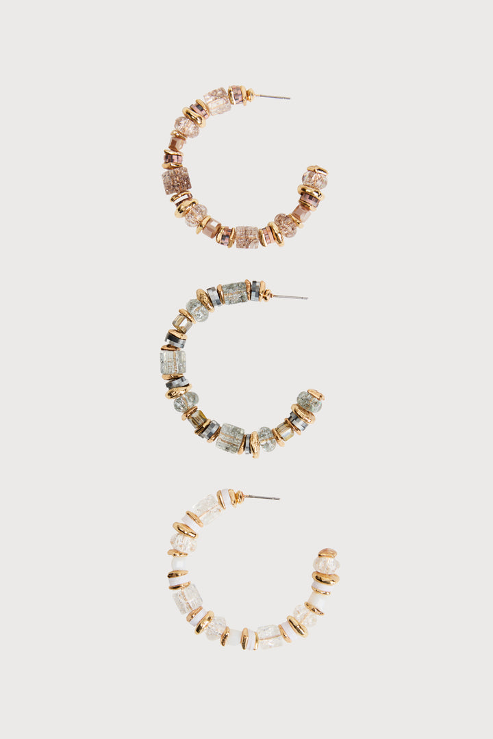 Beaded Crystal Hoop Earring