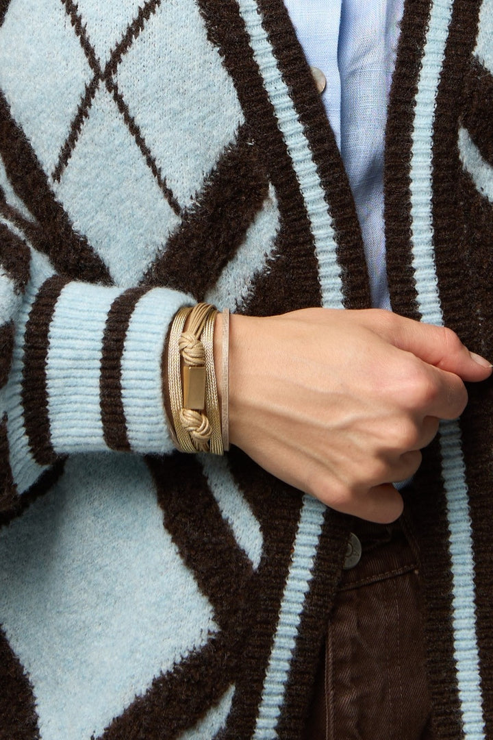 Rectangle Charm Cord Bracelet