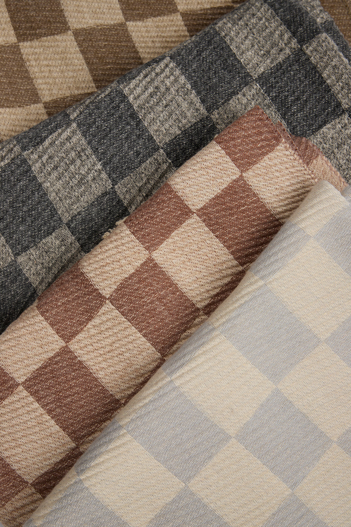 Crinkled Checkered Scarf