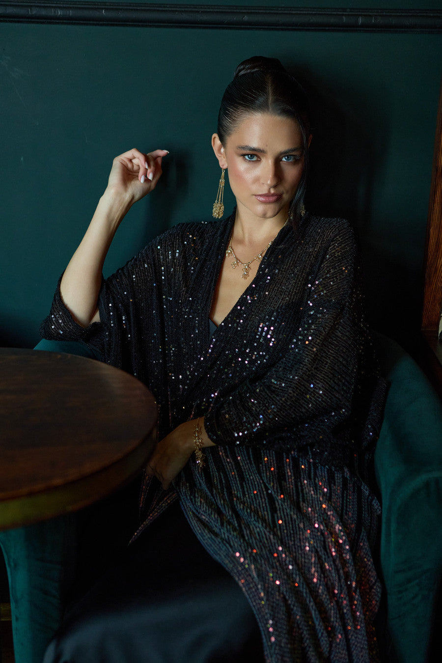 Sequin Kimono Duster Formal