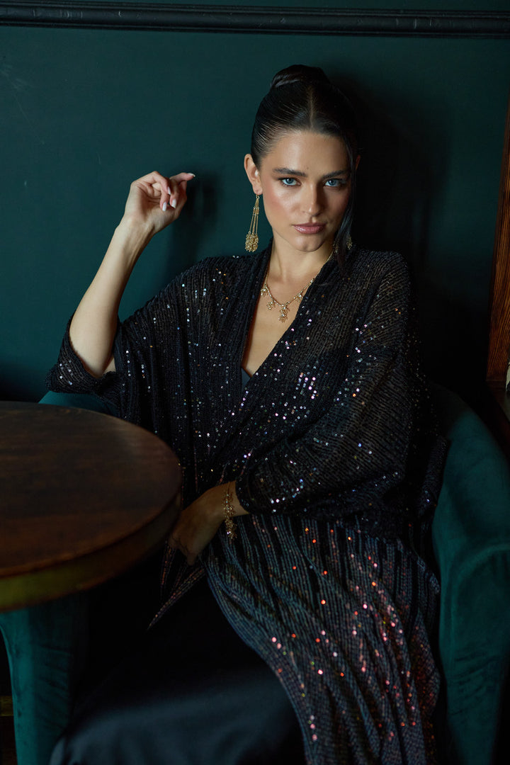 Sequin Kimono Duster Formal