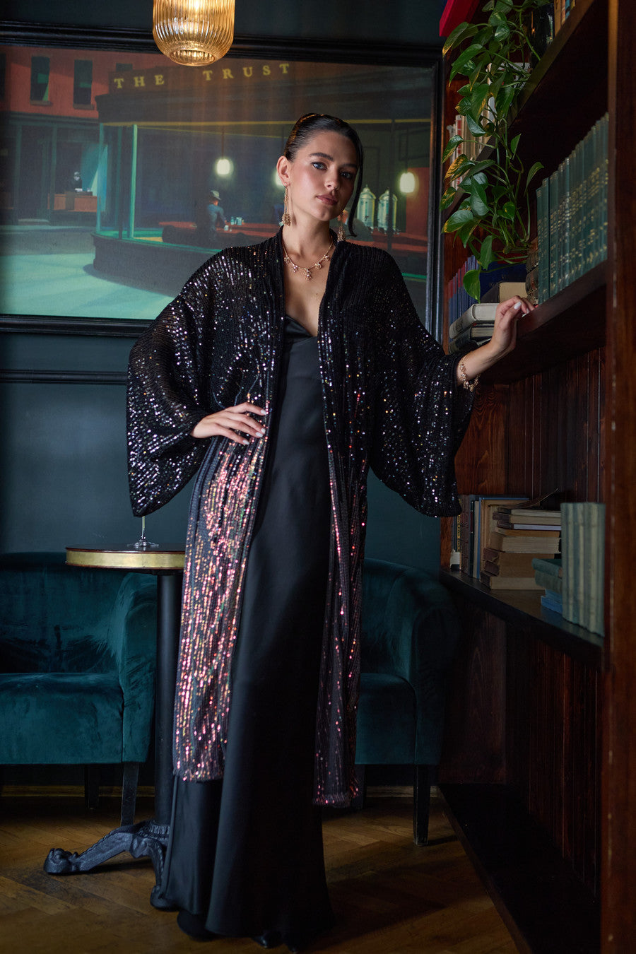 Sequin Kimono Duster Formal