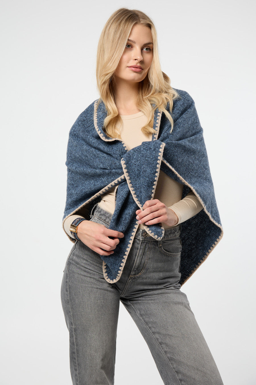 Knitted Triangle Shawl Wrap