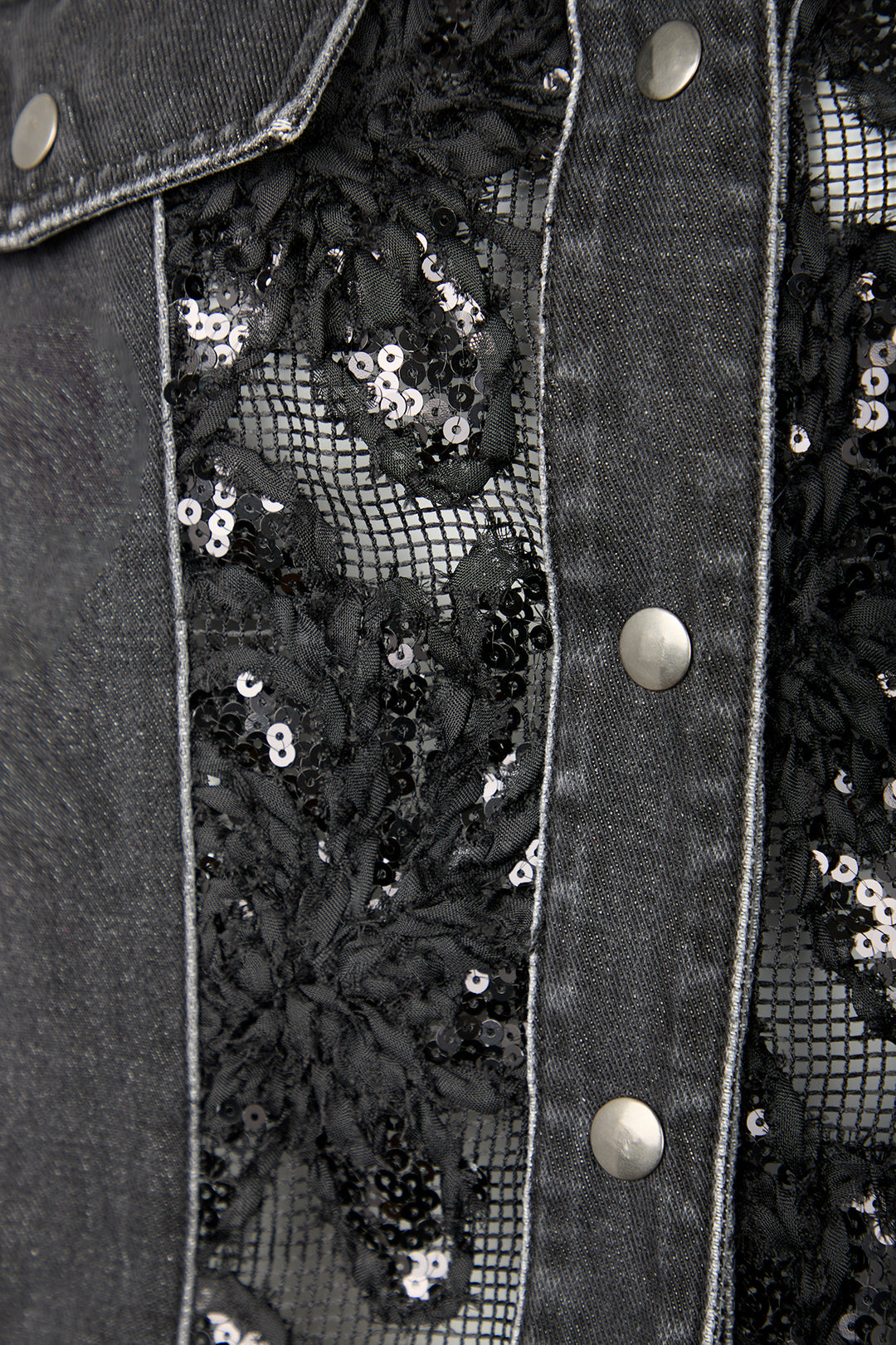 Denim Sequin Lace Jacket