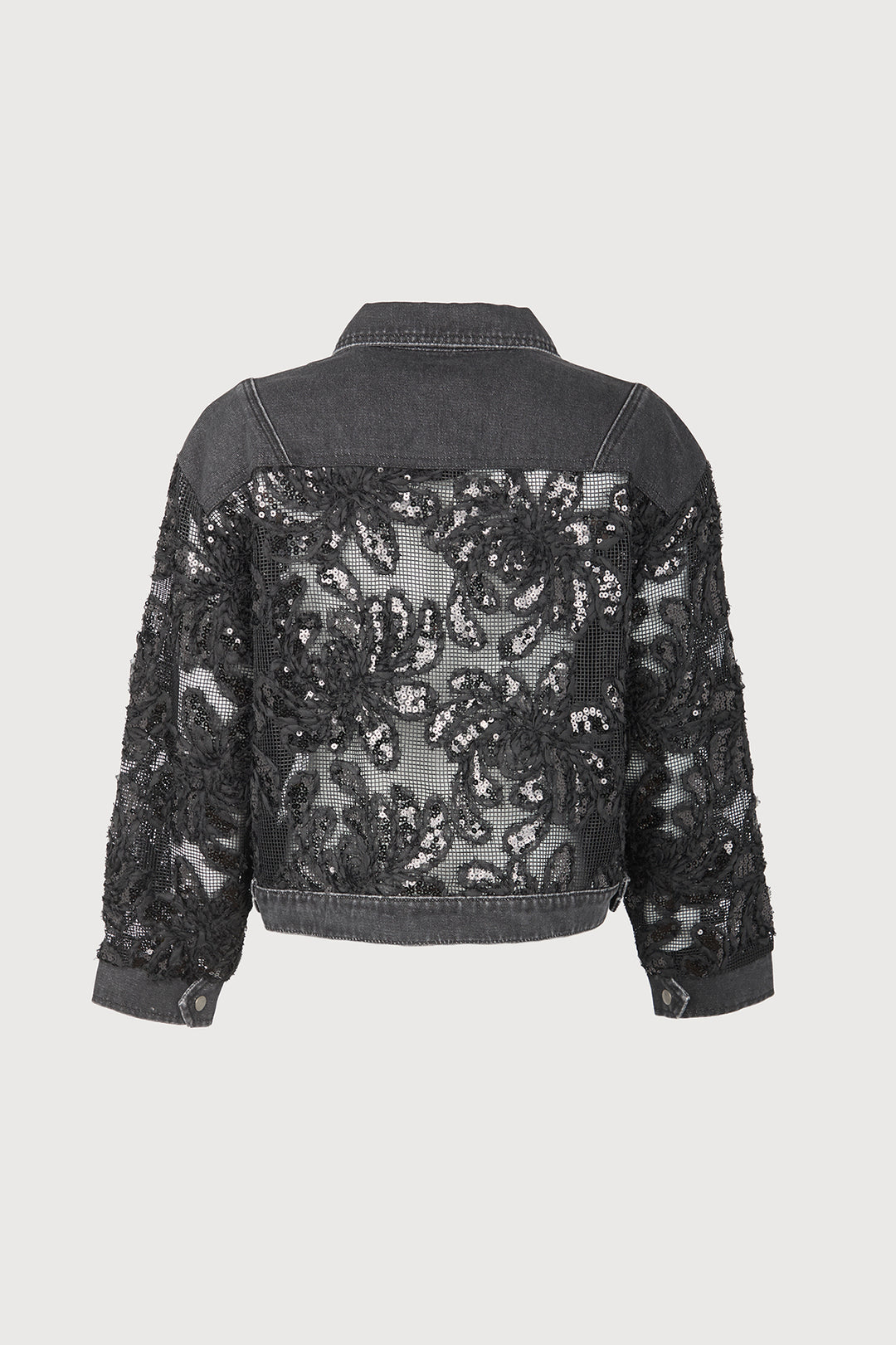 Denim Sequin Lace Jacket