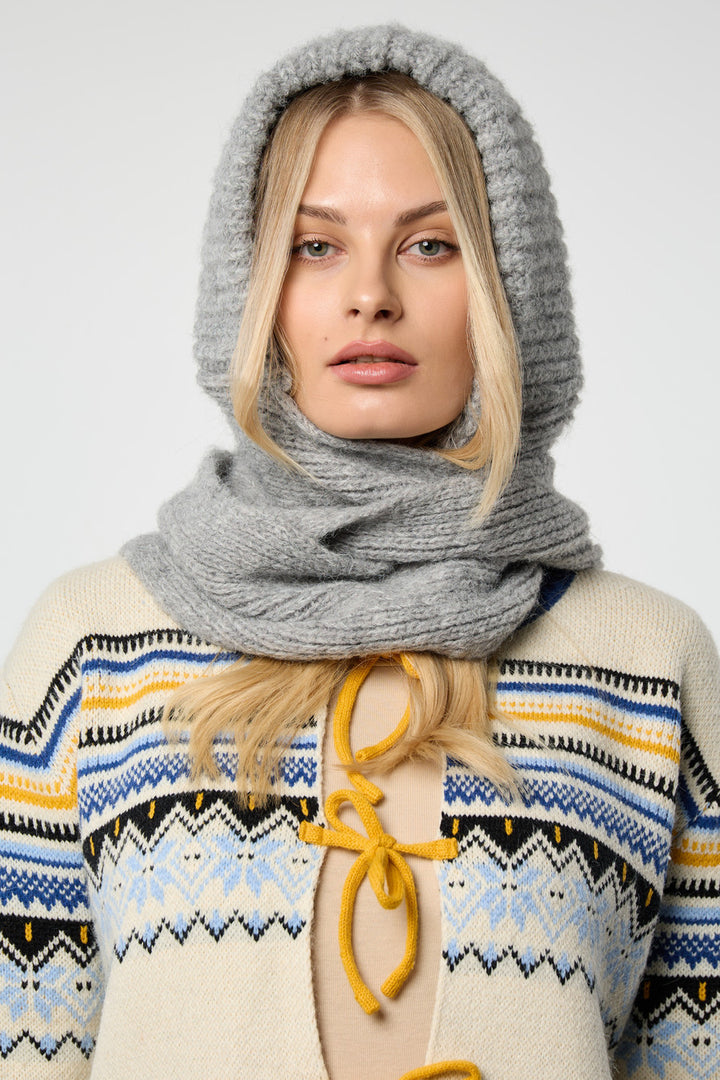 Cozy Knit Hooded Scarf