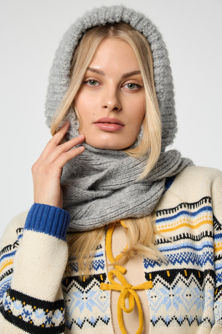 Cozy Knit Hooded Scarf