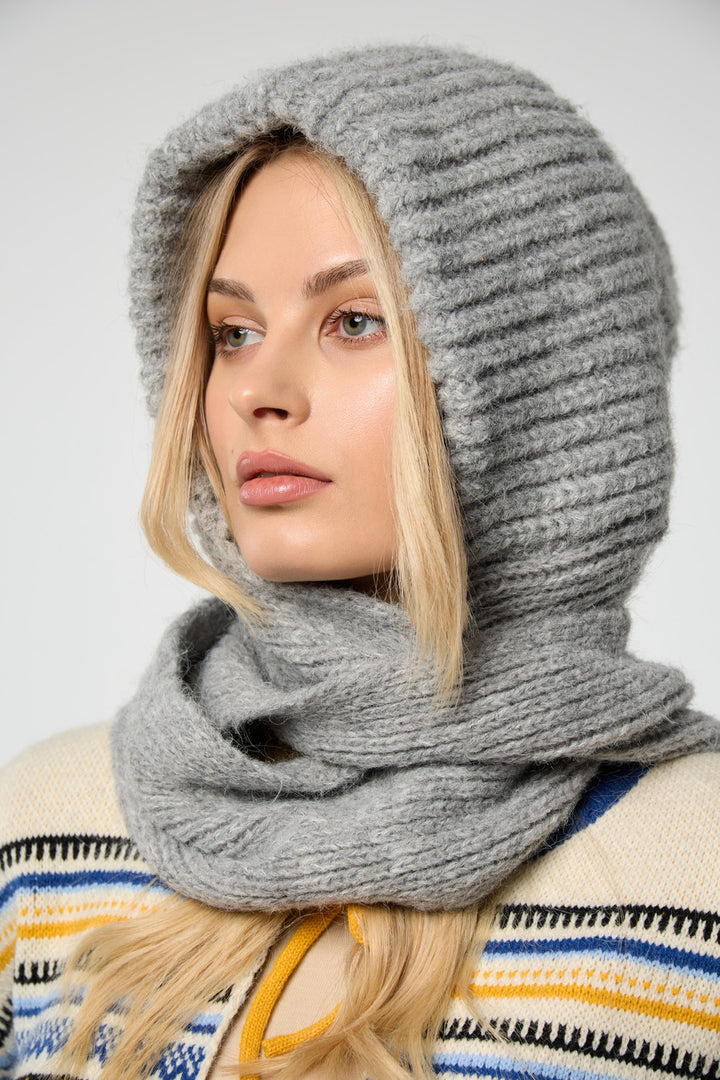 Cozy Knit Hooded Scarf