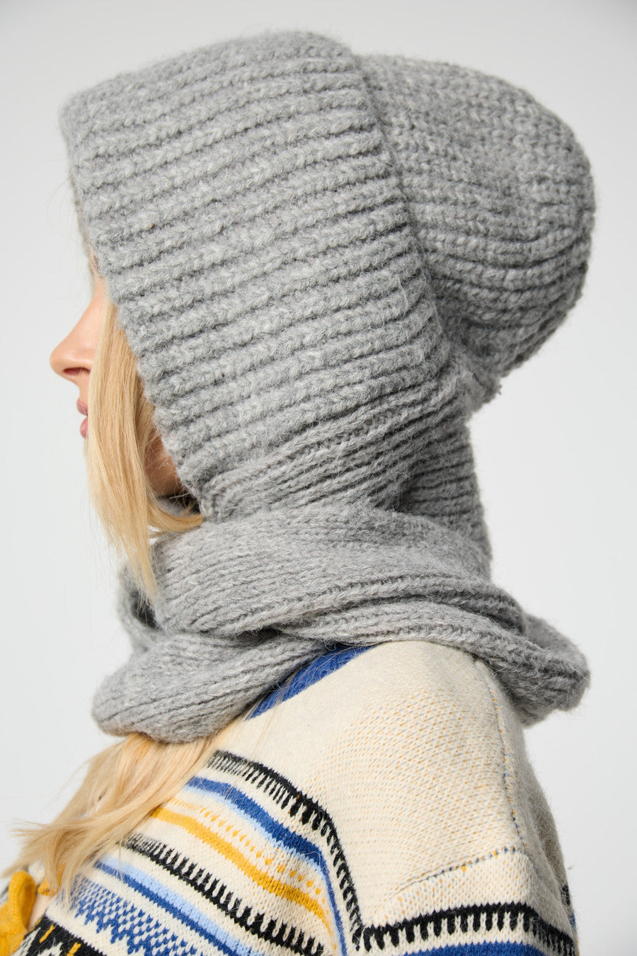 Cozy Knit Hooded Scarf