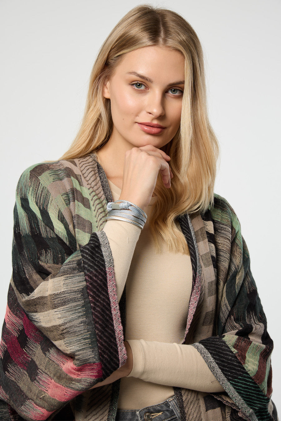 Cotton Retro Striped Fringe Long Jacket