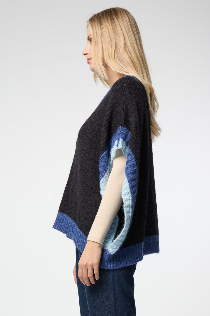 Colorblock Knit Sweater Vest