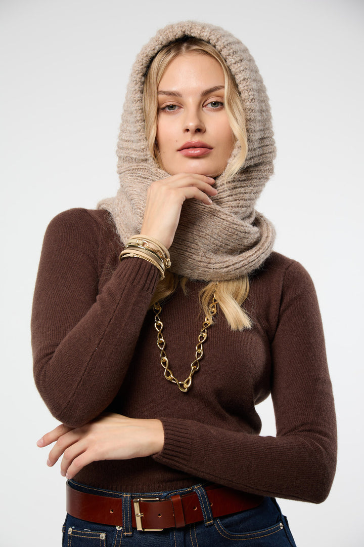 Cozy Knit Hooded Scarf