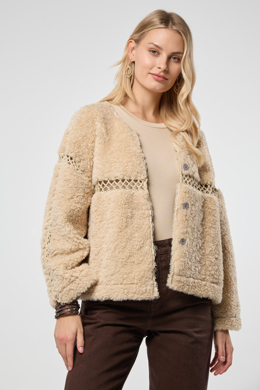 Reversible Cut Out Sherpa Jacket