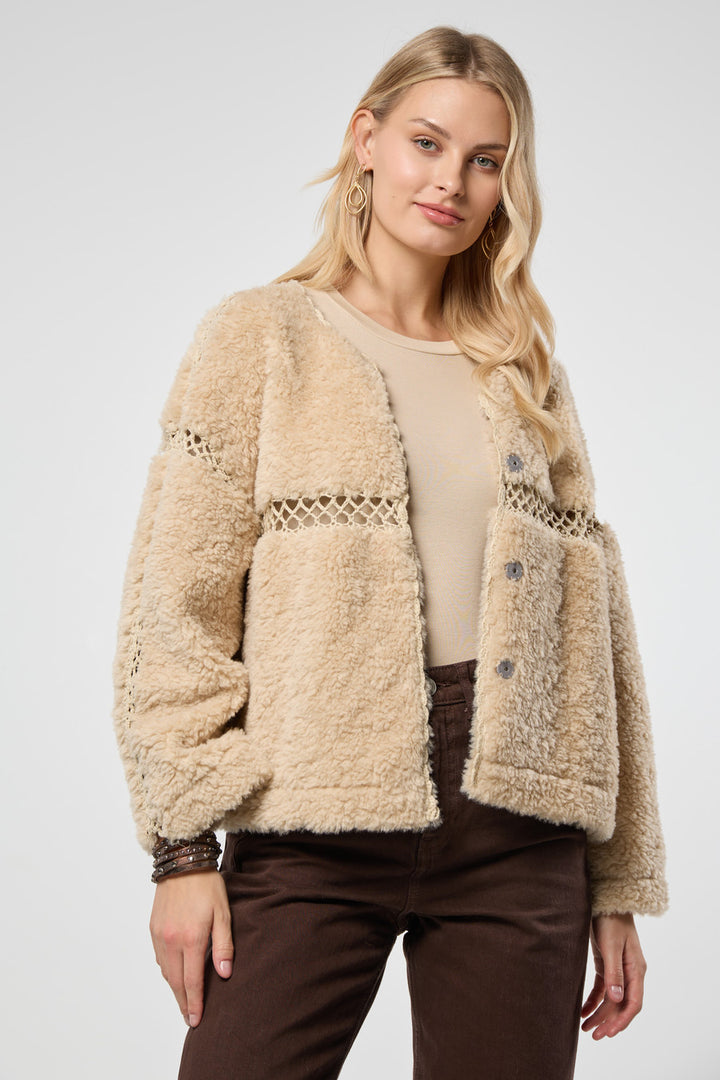 Reversible Cut Out Sherpa Jacket