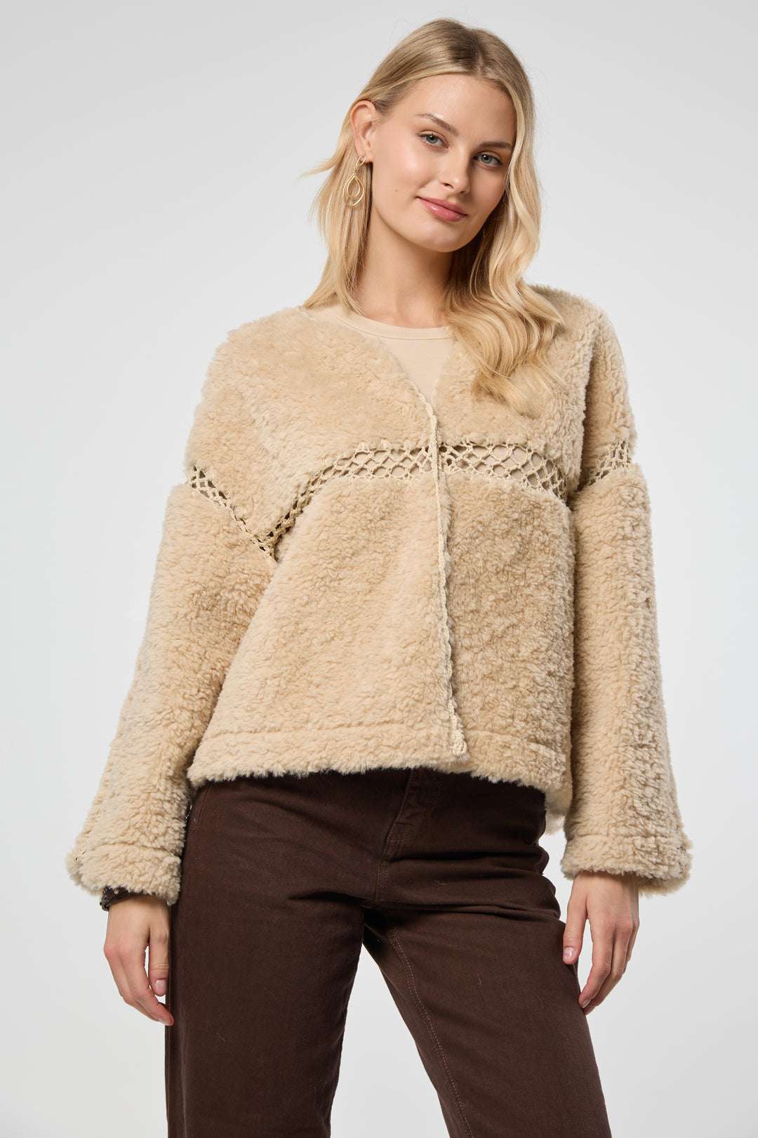 Reversible Cut Out Sherpa Jacket