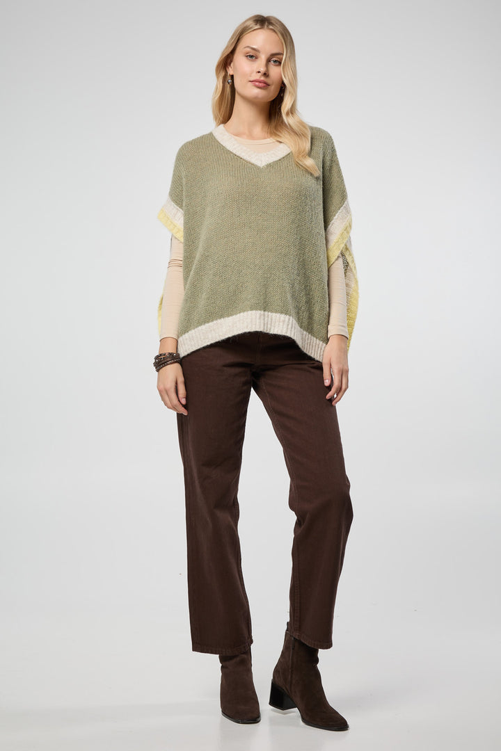 Colorblock Knit Sweater Vest