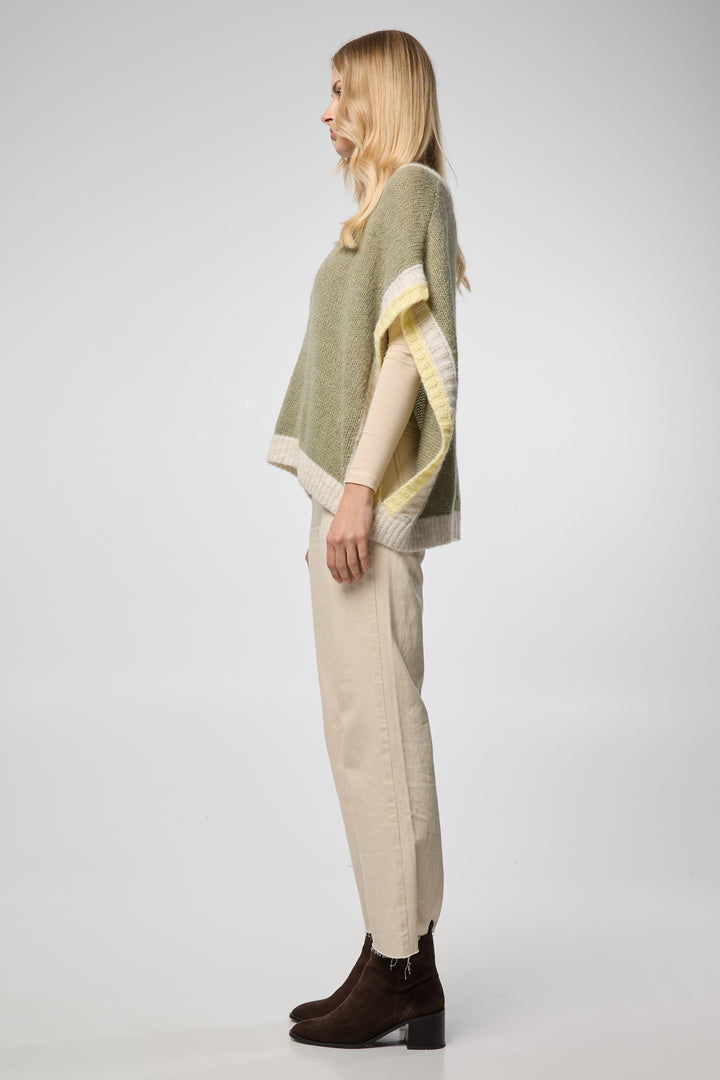 Colorblock Knit Sweater Vest