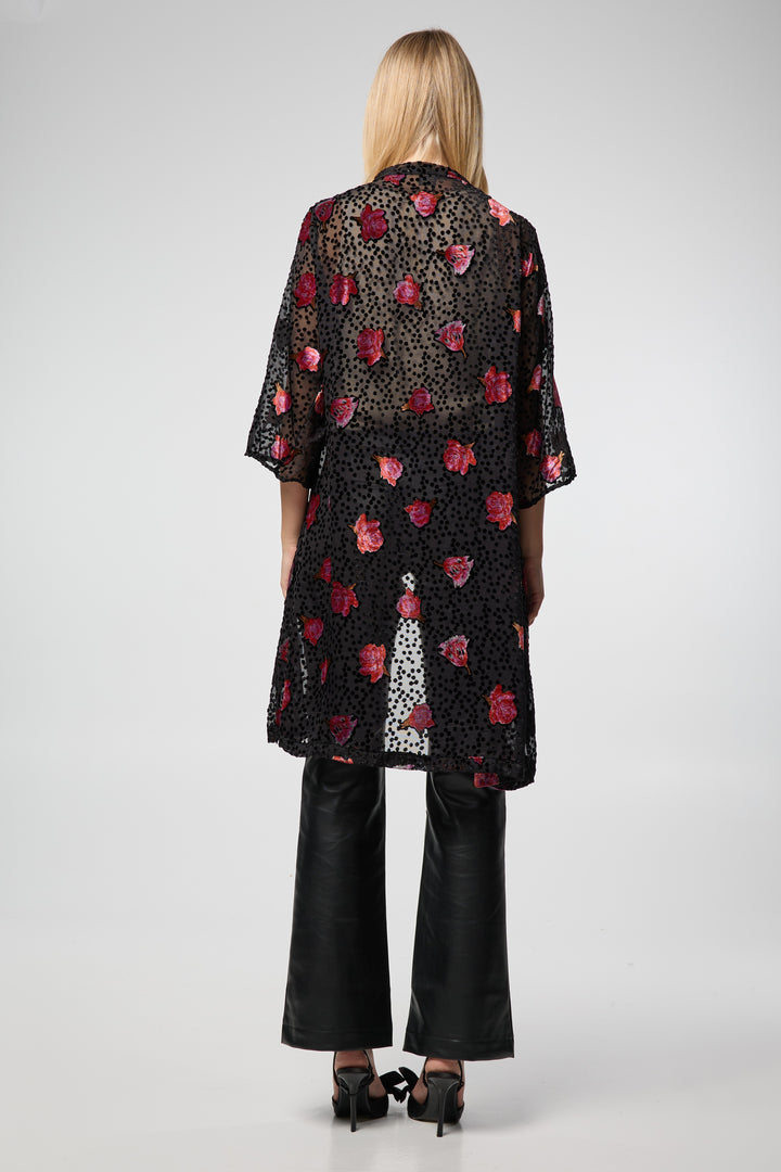 Black Velvet Rose Kimono