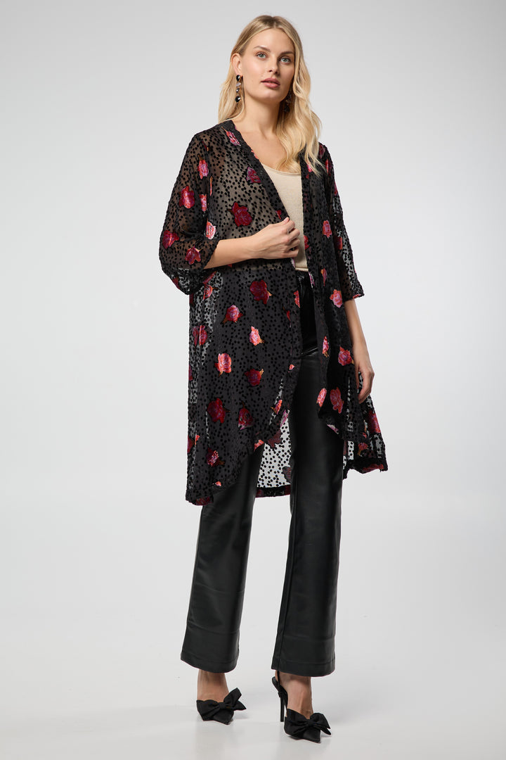 Black Velvet Rose Kimono