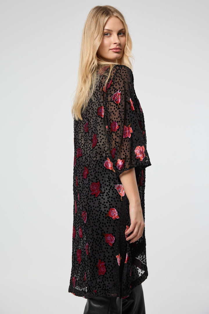 Black Velvet Rose Kimono