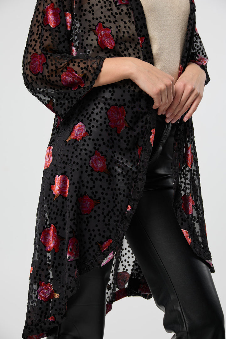 Black Velvet Rose Kimono