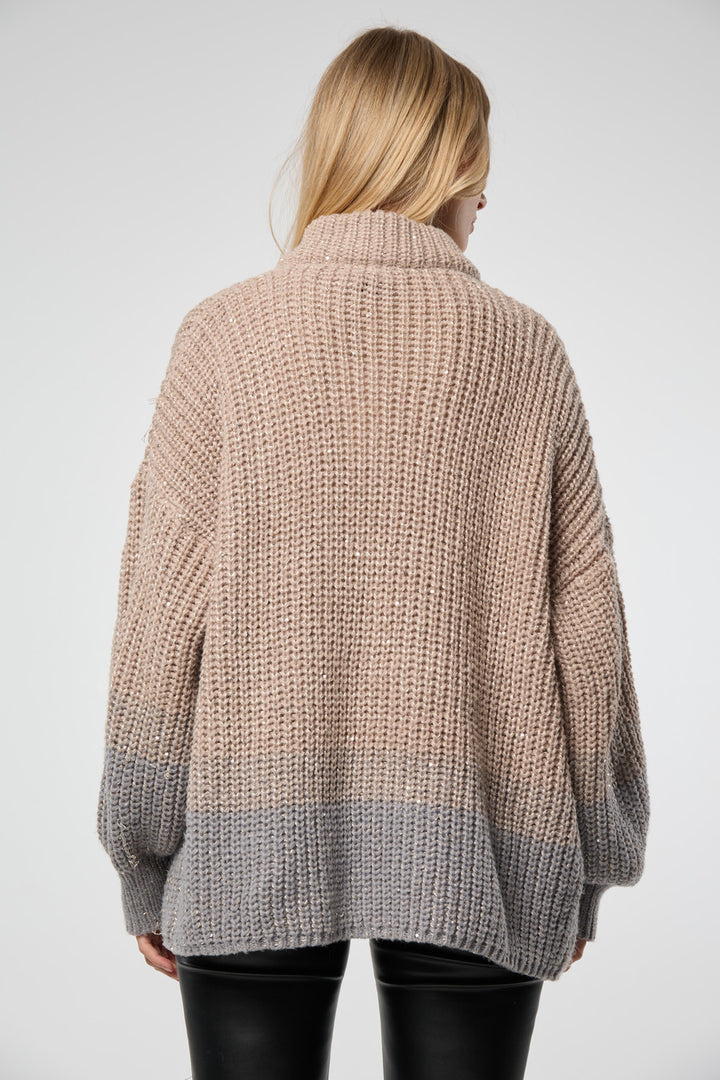 Zip Up Sequin Cardigan