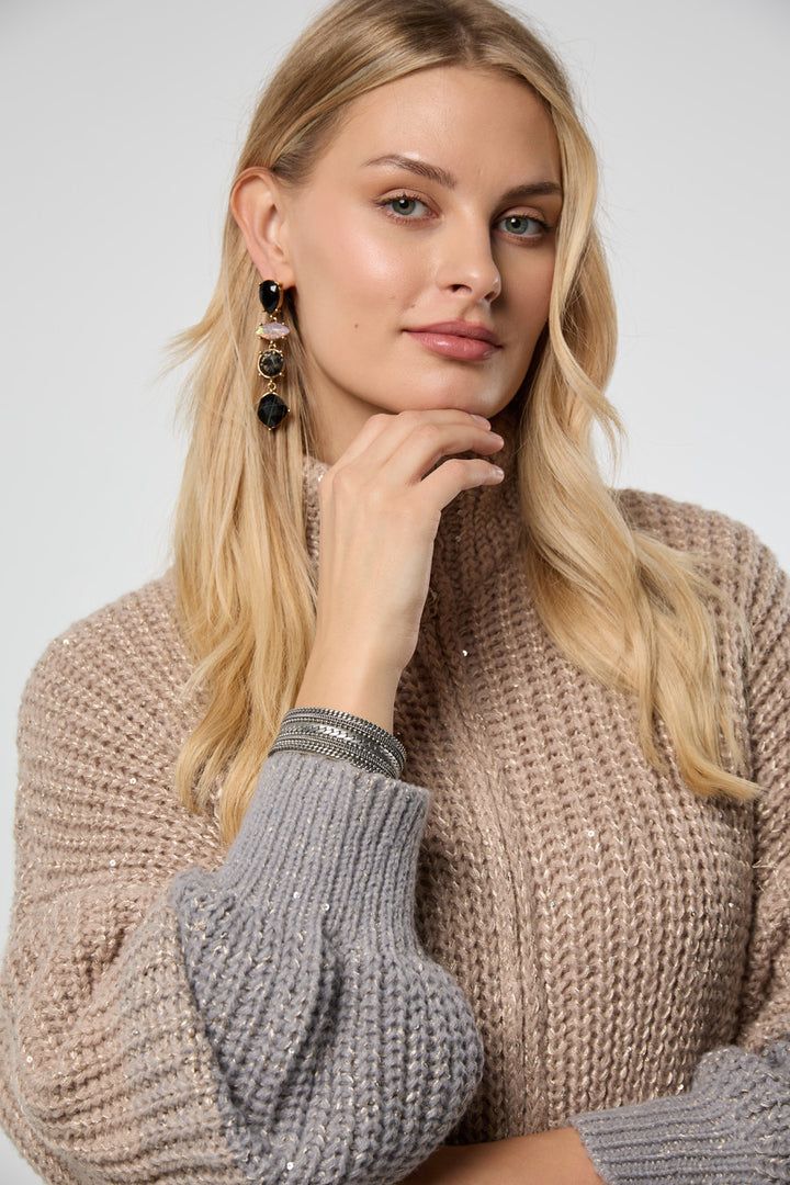 Zip Up Sequin Cardigan