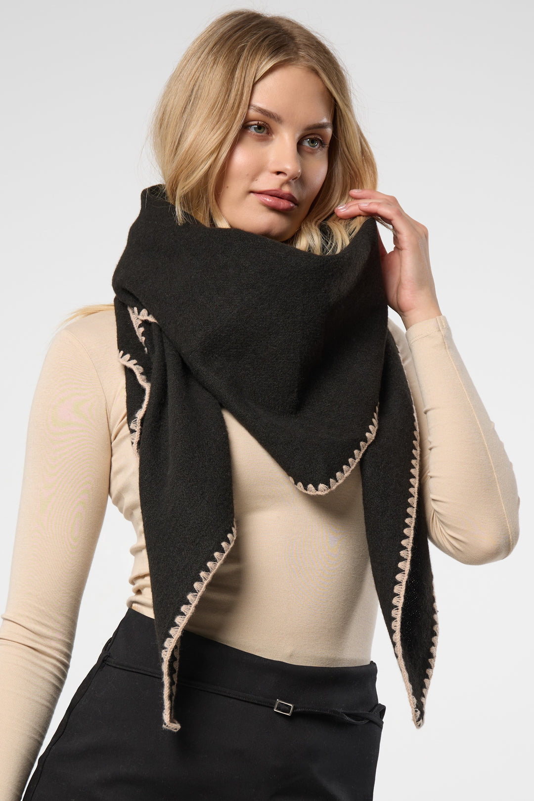 Knitted Triangle Shawl Wrap