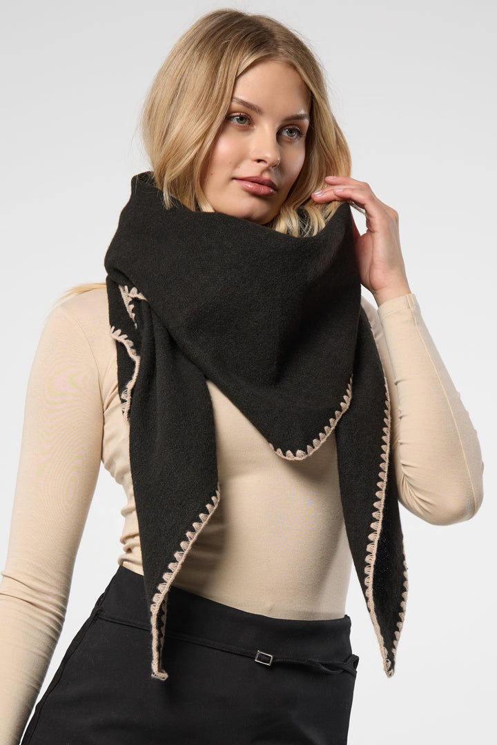 Knitted Triangle Shawl Wrap