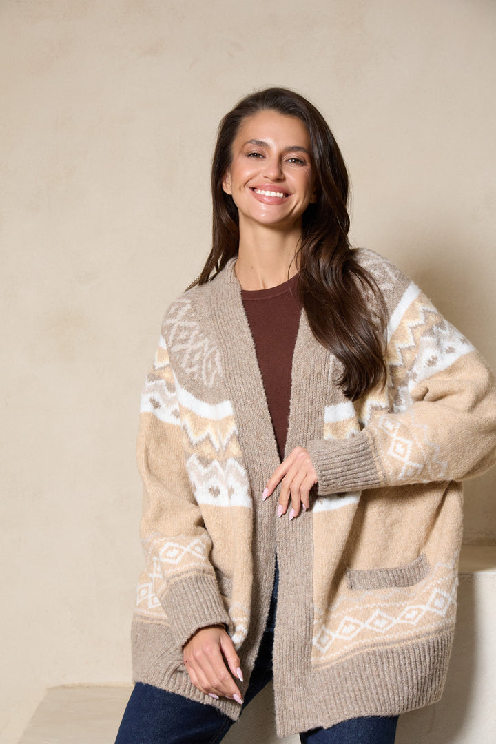 Fair Isle Cardigan - Neutral