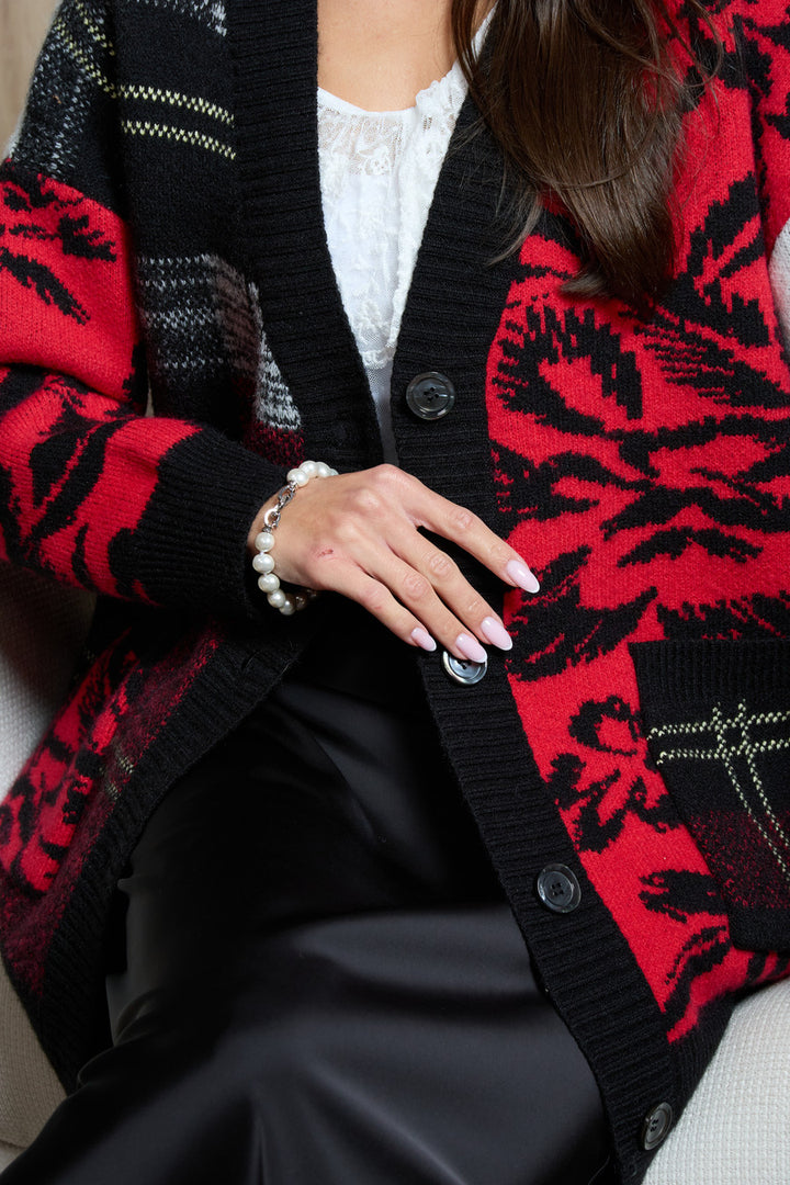 Floral Plaid Cardigan