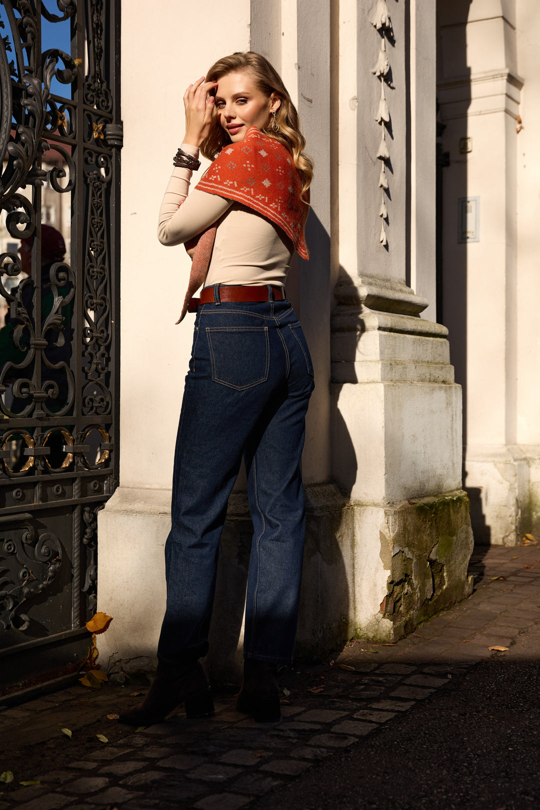 Foulard Knit Triangle Scarf