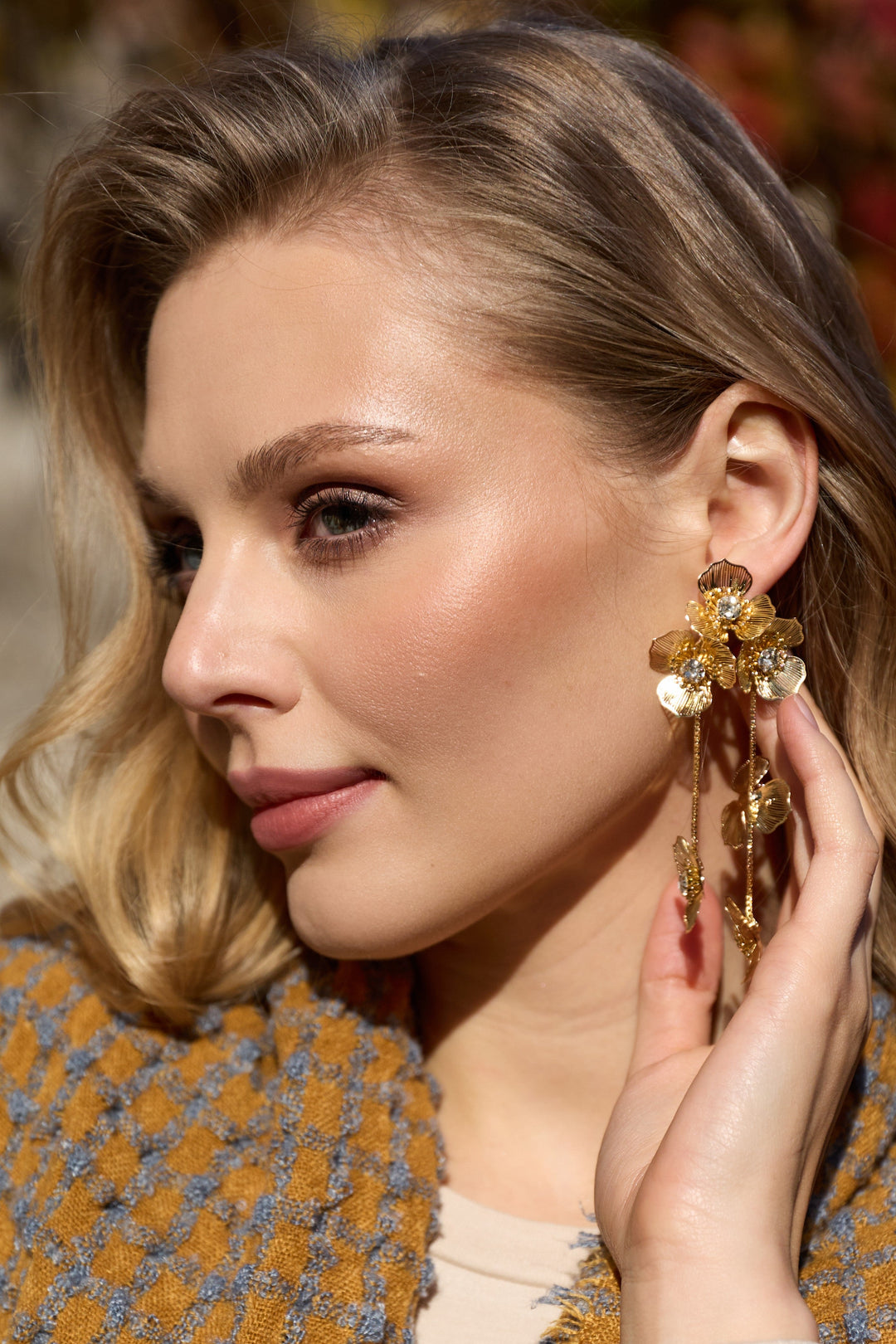 Flower Metal Drop Earring