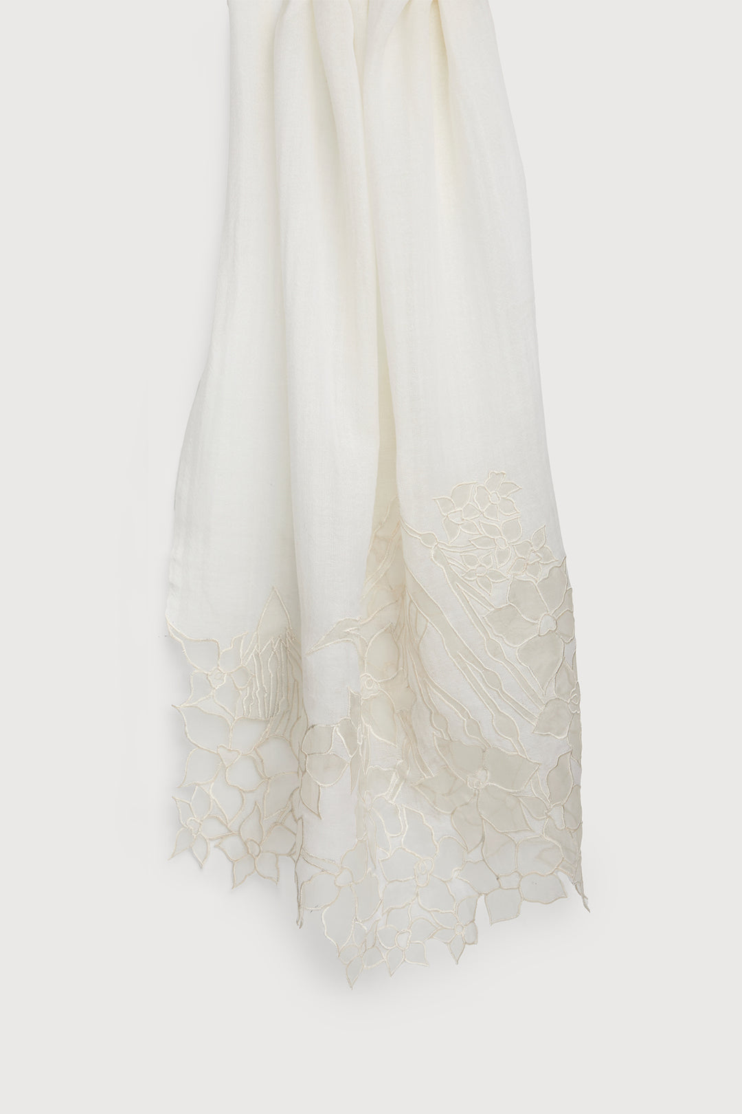 Vine with Floral Applique Wool Scarf