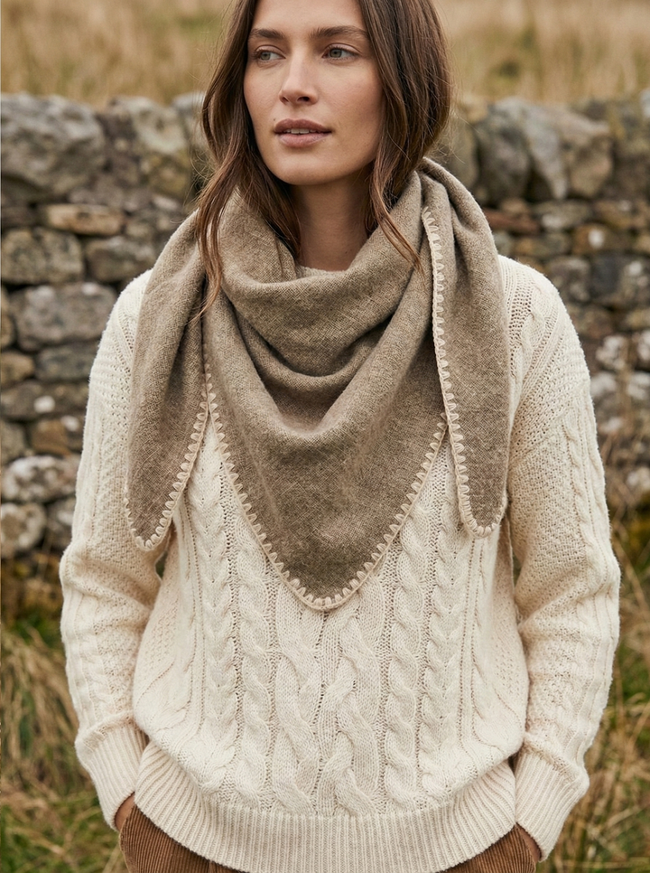 Knitted Triangle Shawl Wrap