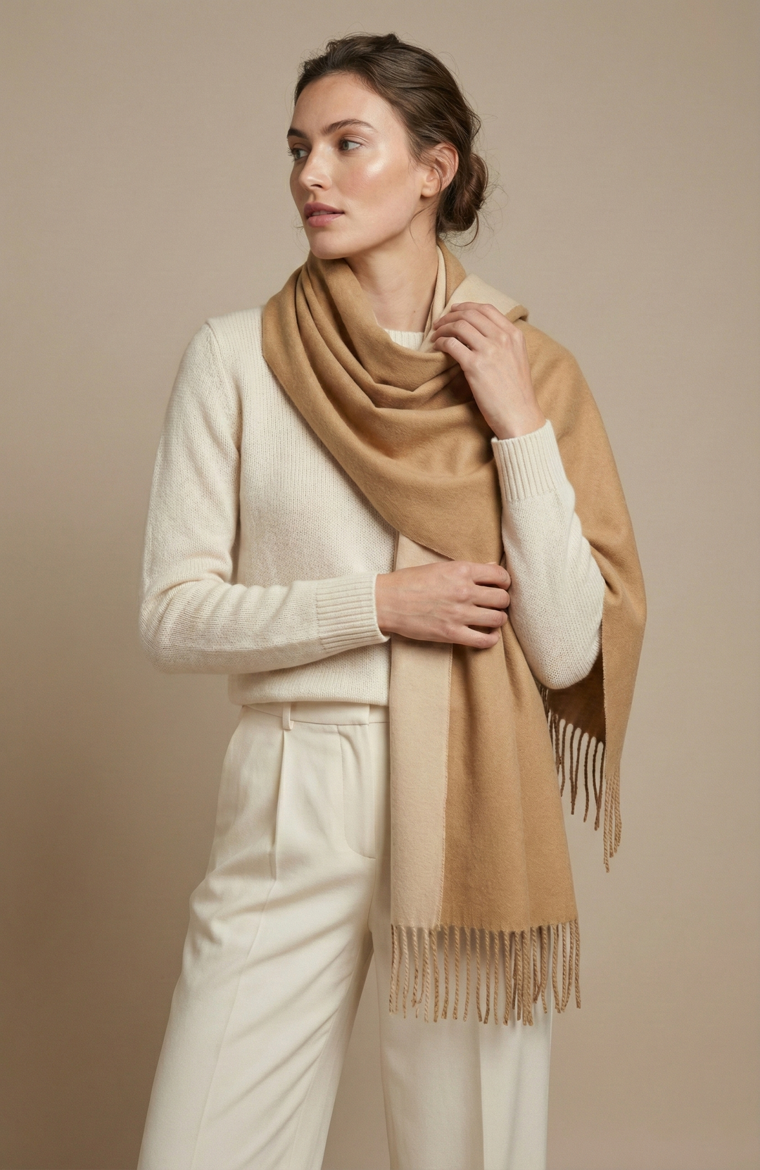 Solid Fringe Reversible Scarf