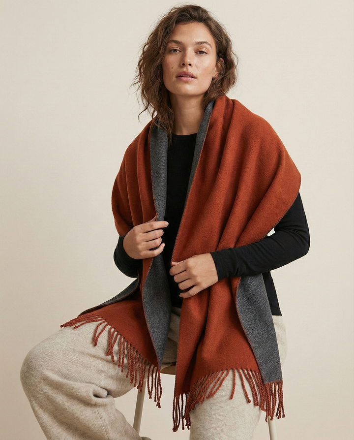 Solid Fringe Reversible Scarf