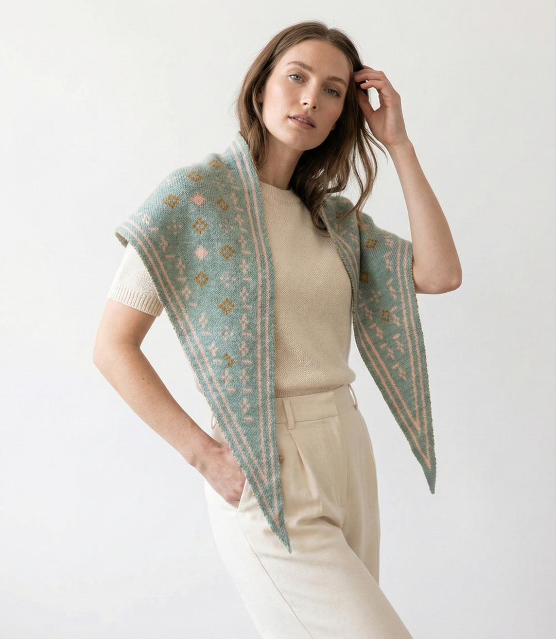 Foulard Knit Triangle Scarf