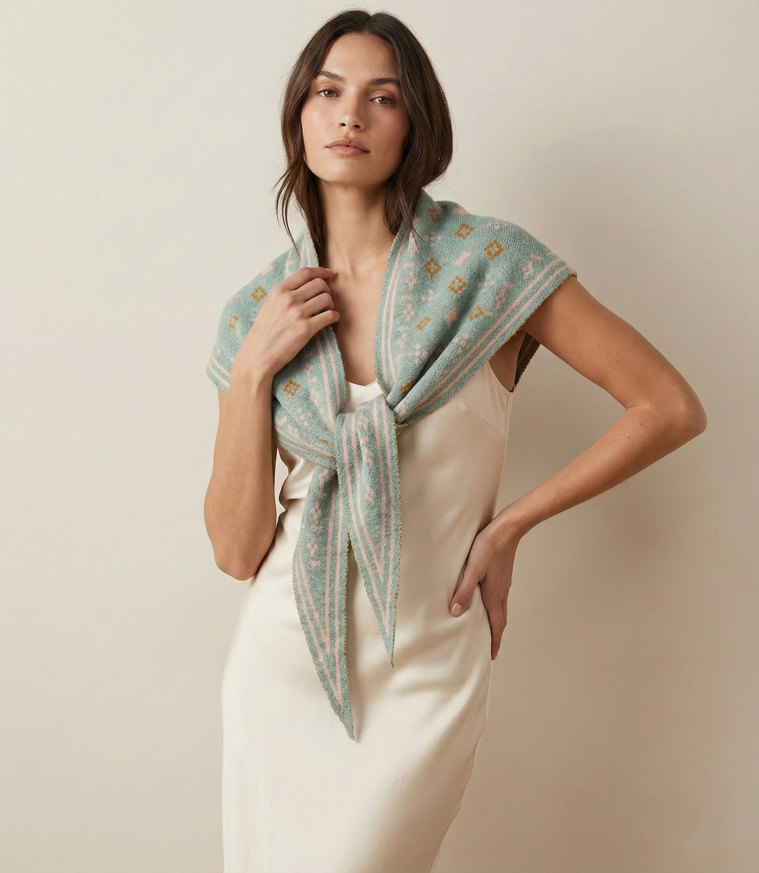 Foulard Knit Triangle Scarf