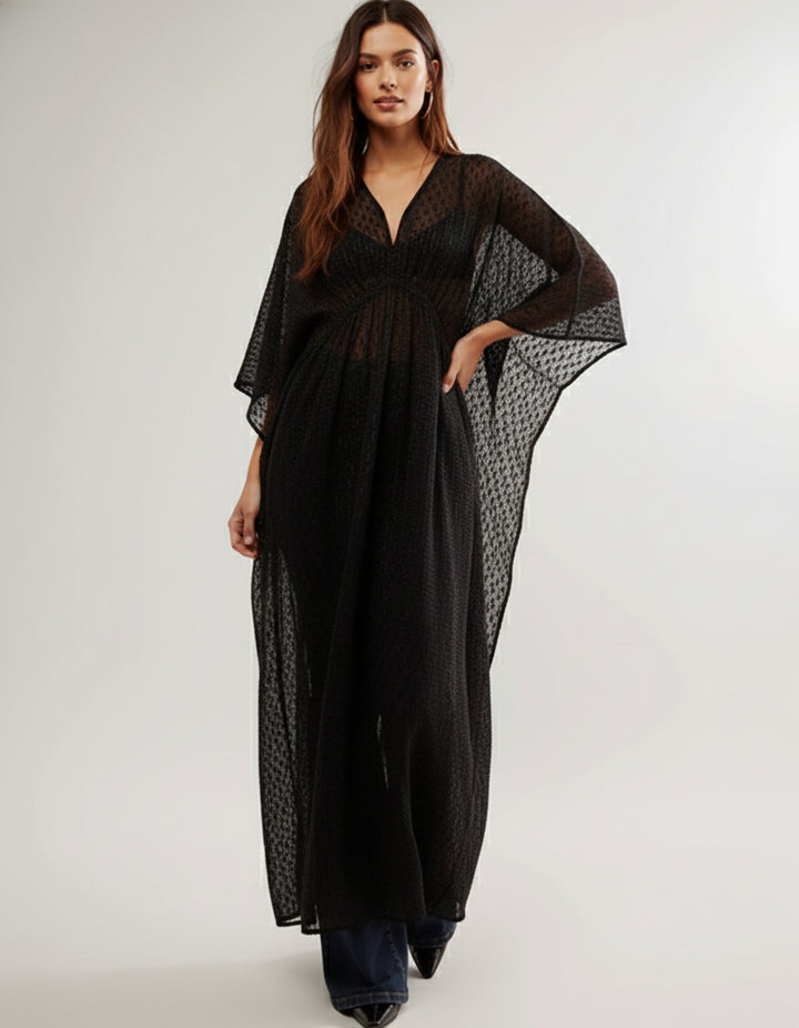 Stevie Sheer Kaftan - Black