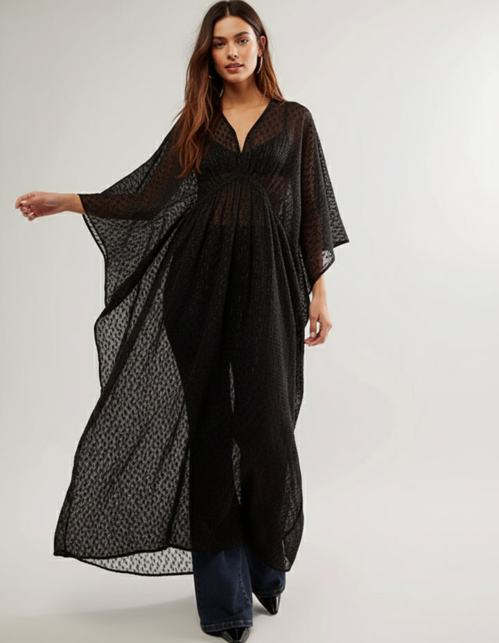 Stevie Sheer Kaftan - Black